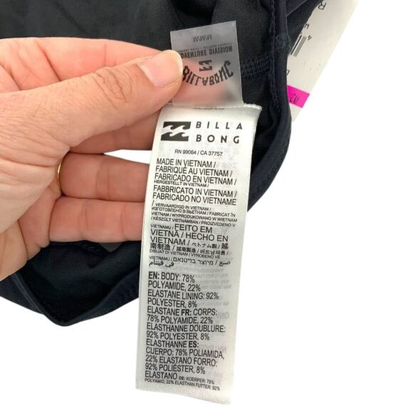 Billabong A/Div High Neck Bikini Top Black Size Medium NWT $79 MSRP - Picture 5 of 9